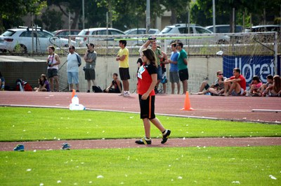 L'atleta santquirzenca Rebeca Cortés, subcampiona de Catalunya de llançament de javelina en categoria cadet