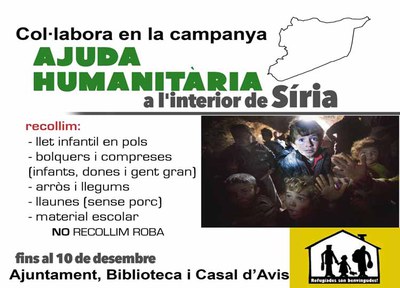 Continua la campanya d'ajuda humanitària per a Síria