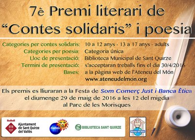 Nova edició del concurs literari de contes solidaris i poesia