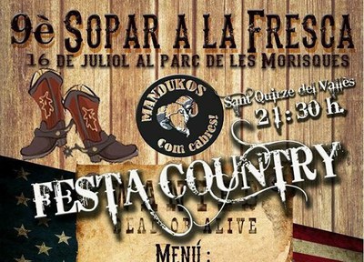 La 9a edició del Sopar a la Fresca dels Mandukos convertirà el parc de les Morisques en una festa country