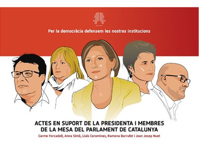 Autocars per anar des de Sant Quirze al TSJC a acompanyar els i les membres del Parlament encausats