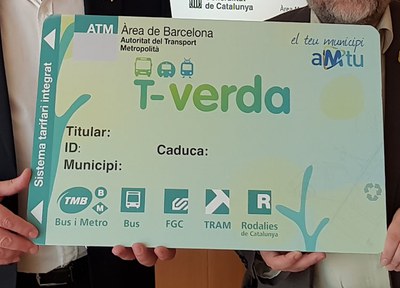 T-verda, la nova targeta per viatjar gratuïtament en transport públic durant 3 anys