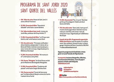 Sant Quirze gaudirà d'un programa d'activitats per celebrar el Sant Jordi en línia