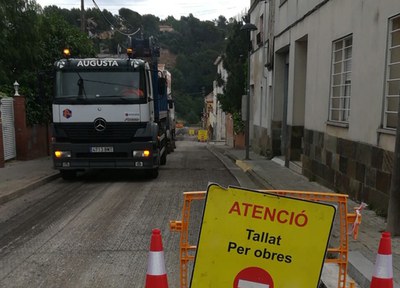 Avui han començat les obres d’asfaltat a Les Fonts