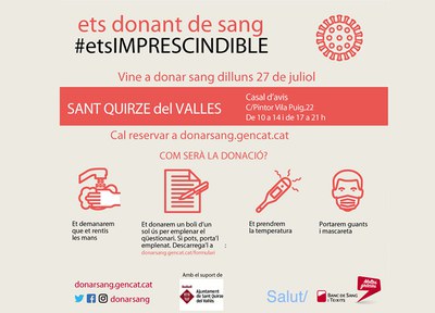 Jornada de donació de sang a Sant Quirze del Vallès
