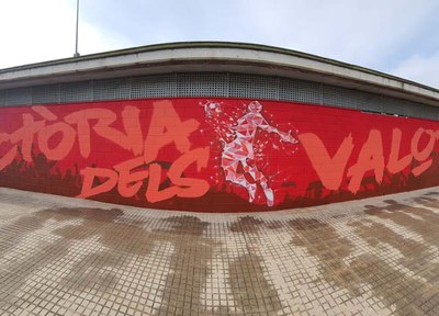 Un grafit del FC Sant Quirze promou els valors cívics de l'esport