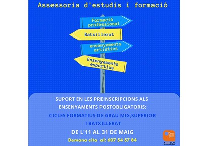 Assessora´t sobre els ensenyaments postobligatoris