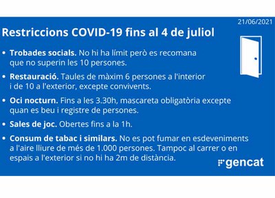 Noves mesures anti-Covid: tornen les trobades sense límit de persones