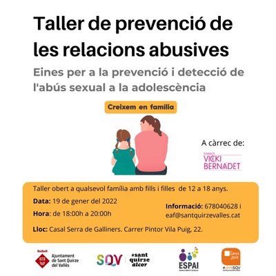 Taller sobre la prevenció de relacions abusives orientat a famílies amb adolescents