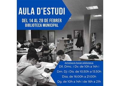 Comença l'Aula d'estudi d'hivern