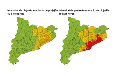 Alerta per previsió de fortes pluges