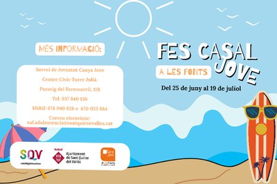 Aquest estiu, Fes Casal Jove a Les Fonts!