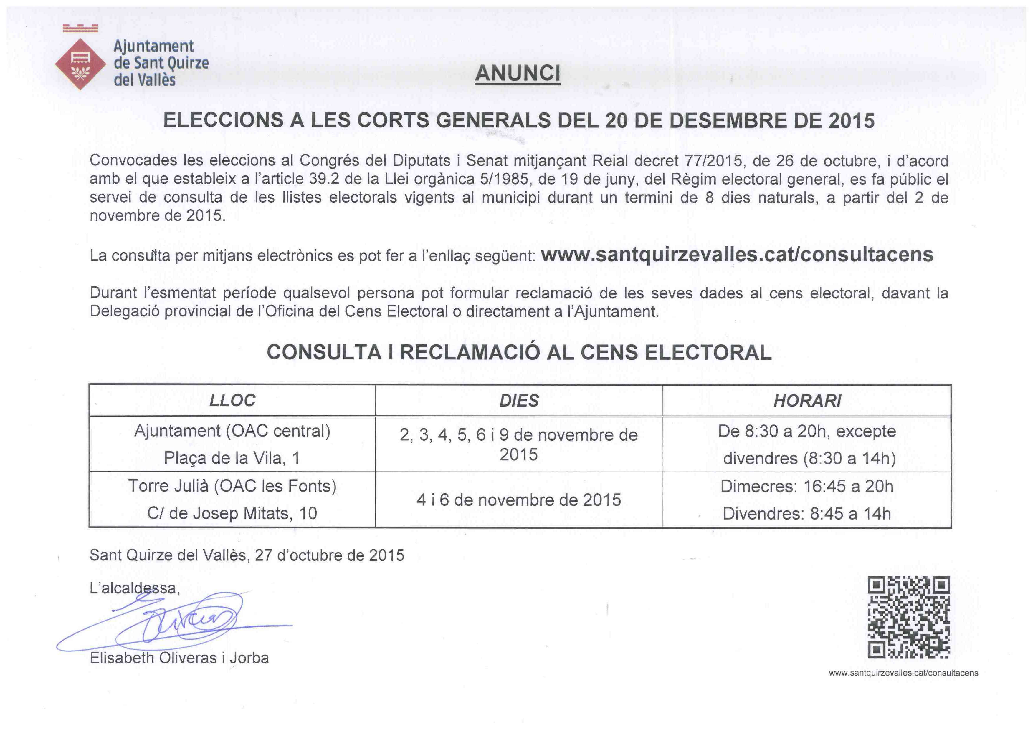 Anunci exposició al cens electoral