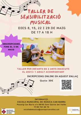 Taller de sensibilització musical familiar (per infants de 2 anys + adult acompanyant)